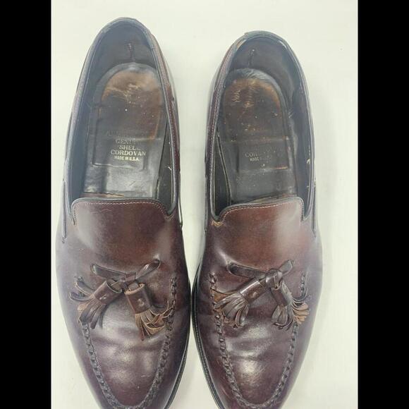 Johnston Murphy Genuine Shell Cordovan Size 10.5 DB Wingtip Oxford Dark Cherry main image 6
